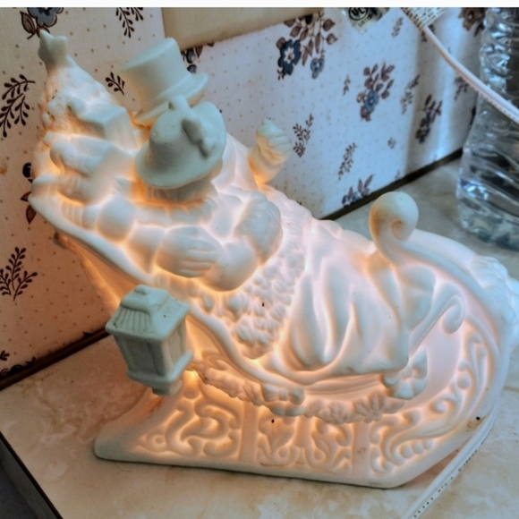 Vintage Ting Shen Light up Sleigh Ride Figure - Picture 5 of 6